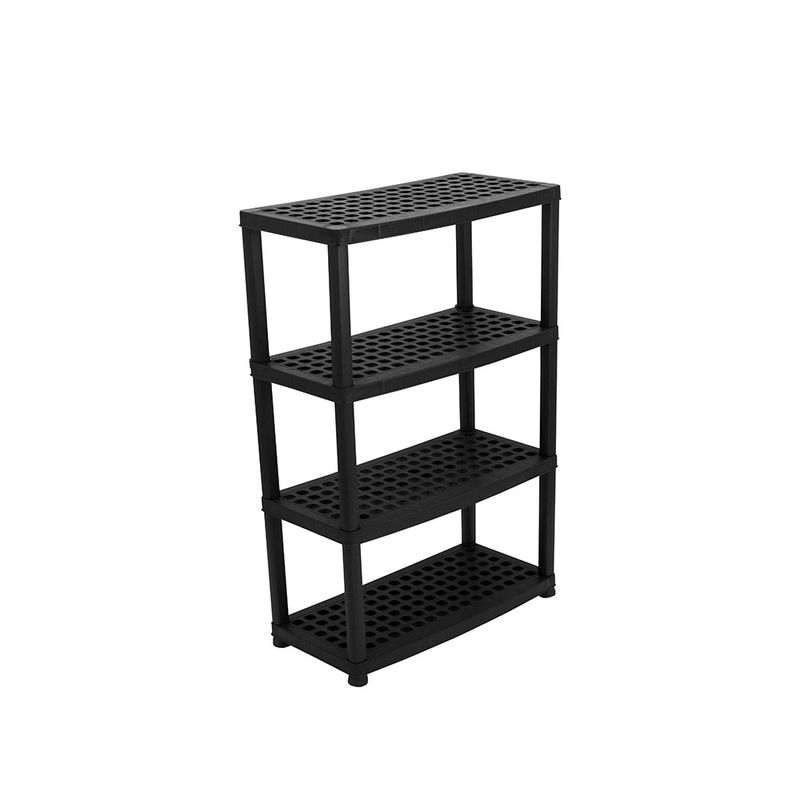 48036 - ESTANTE ORGANIZER 4 REPISAS VENTILADAS NEGRO