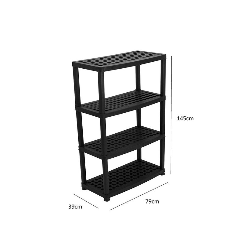 48037 - ESTANTE ORGANIZER 4 REPISAS VENTILADAS NEGRO