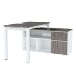 48535 - CONJUNTO EJECUTIVO ESCRITORIO S/CREDENZA  DER  1 50 MT CENIZO BLANCO