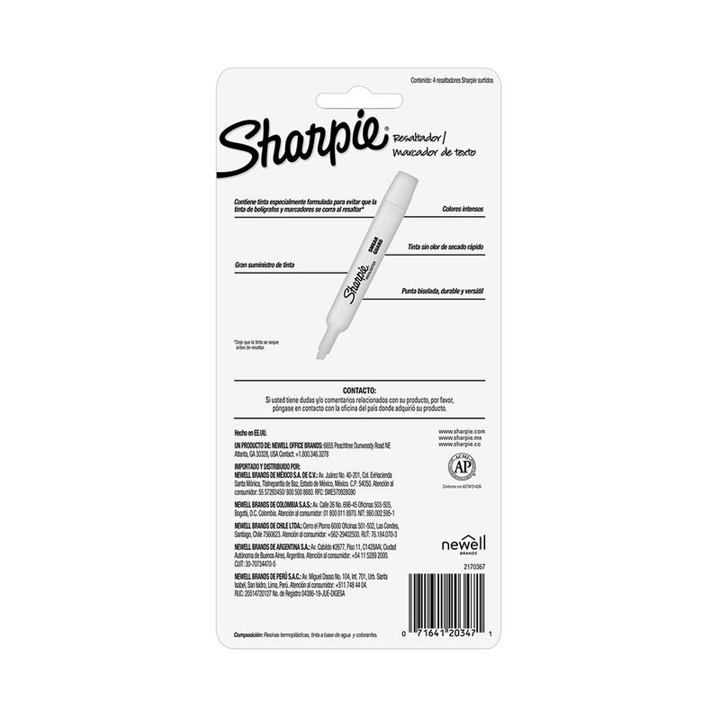 48798 - SHARPIE RESALTADOR TANKT 4CT