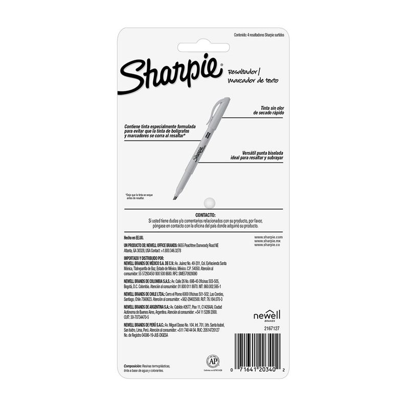 48802 - SHARPIE RESALTADOR POCKET 4CT