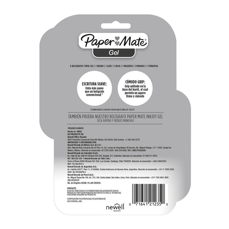 48838 - BOLIGRAFO FINO GEL STICK SURTIDO CON 6