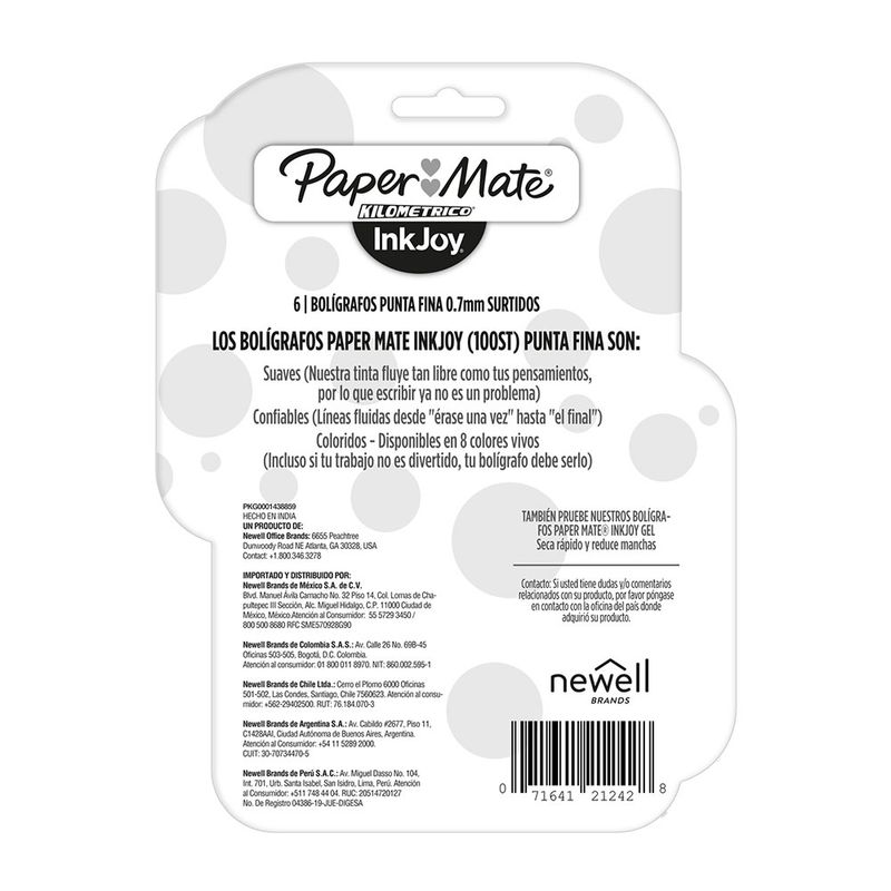 48843 - BOLIGRAFO FINO KILOMETRICO BASICOS CON 6