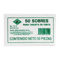 13012 - SOBRE BLANCO 50K TARJETA VISITA TV3 CON 50