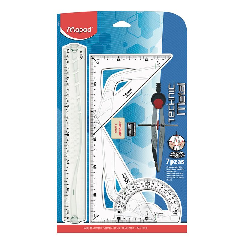 48231 - JUEGO GEOMETRIA GRANDE TECHNIC METAL 7P BLT