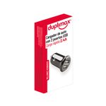 49607 - CARGADOR PARA AUTO 2 PUERTO USB 2 4 AMPER, NEGRO