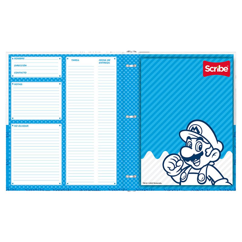 49839 - CARPETA CARTA 3ARG PASTA DURA SUPER MARIO