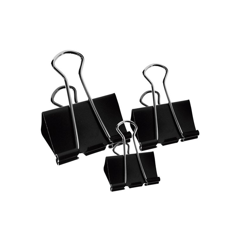 49856 - SUJETA DOCUMENTOS SURTIDOS NEGRO ESTUCHE CON 63PZAS