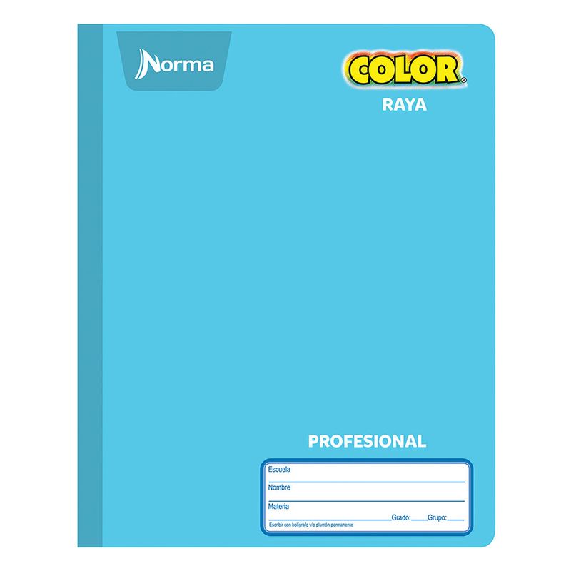 49871 - CUADERNO COSIDO PROFESIONAL 100H RAYAS NORMA COLOR