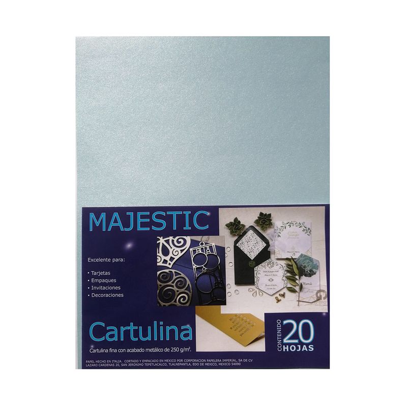 44251 - CARTULINA FINA CARTA AZUL PASTEL C/20HJS 250GRS