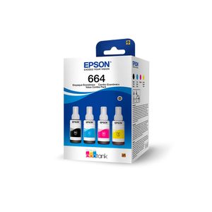 Combo De 4 Botellas De Tinta Epson T664 520 Para Multifuncionales Ecotank T664520-4P
