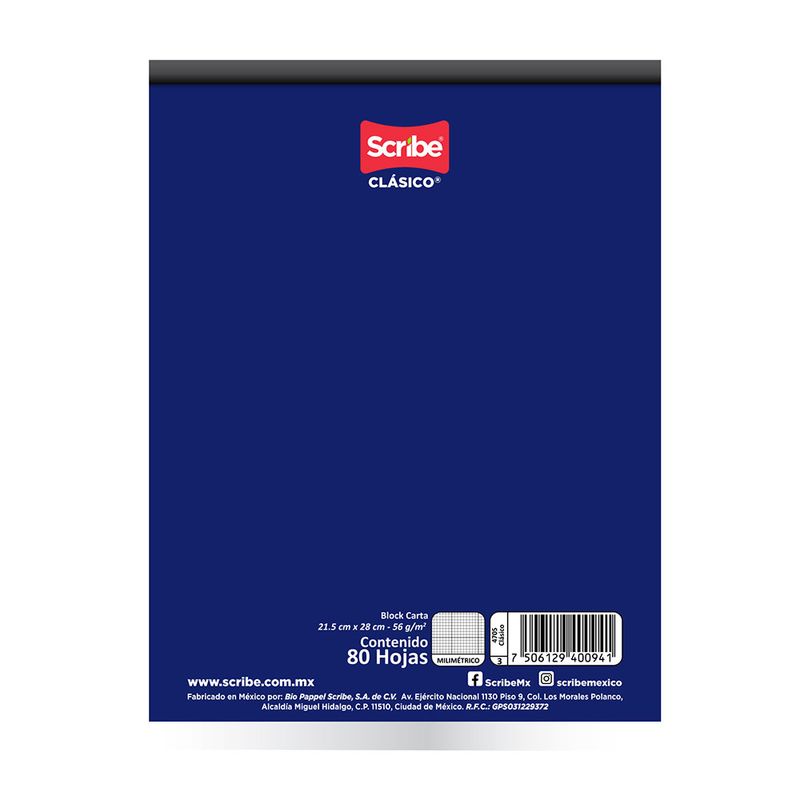 50137 - BLOCK MILIMETRICO CARTA 80H CLASICO