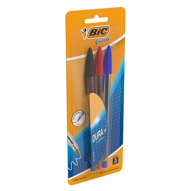 50387 - BOLIGRAFO MEDIANO SURTIDOS BIC CRISTAL BLT C/3 PZS