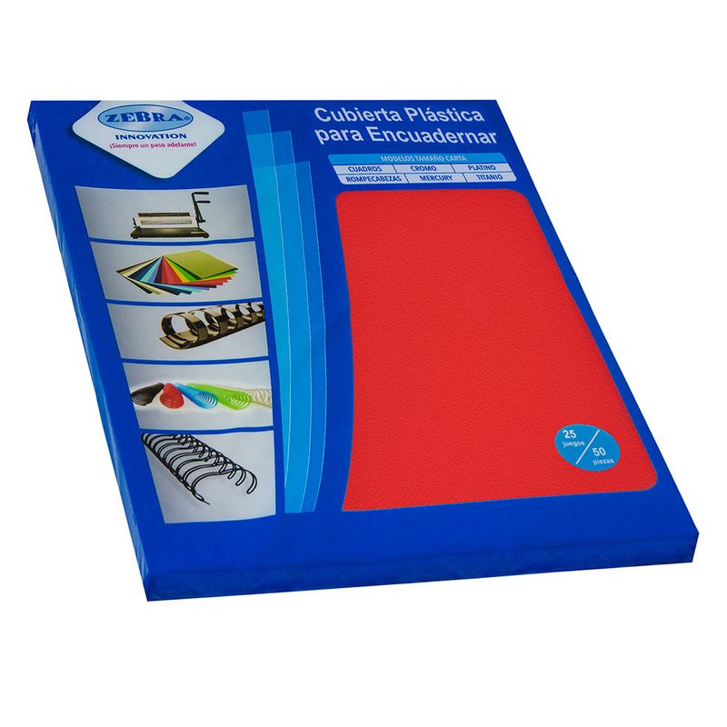 49950 - CUBIERTA PLASTICA CARTA CROMO ROJO 25 JUEGOS ZEBRA C-602