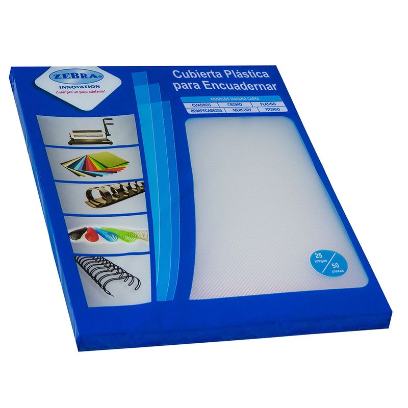 49940 - CUBIERTA PLASTICA CARTA PLATINO CRISTAL 25 JUEGOS ZEBRA P-100