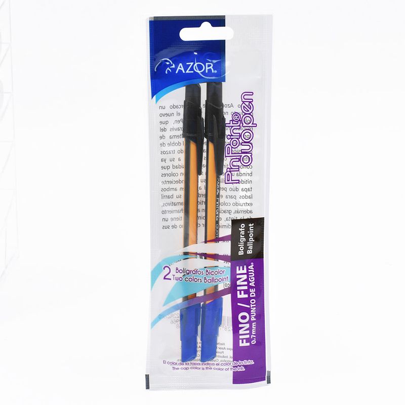 49586 - BOLIGRAFO FINO NEGRO/AZUL DUO PIN POINT C/2 PZS