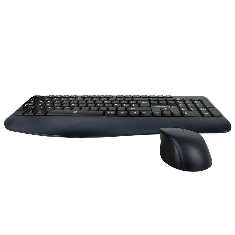 KIT TECLADO Y MOUSE INALAMBRICO RF CURVO ERGONOMICO