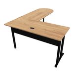 50700 - ESCRITORIO EJECUTIVO EN L UNNE EUCALIPTO CON ESTRUCTURA NEGRA