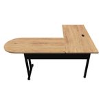 50149 - ESCRITORIO EJECUTIVO EN L UNNE EUCALIPTO CON ESTRUCTURA NEGRA