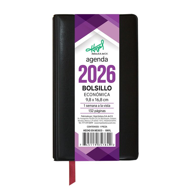 50738 - AGENDA ECONOMICA BOLSILLO NEGRO