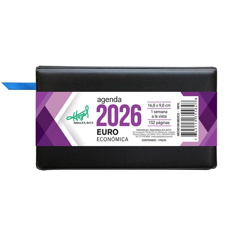 50772 - AGENDA EURO ECONOMICA BOLSILLO NEGRO