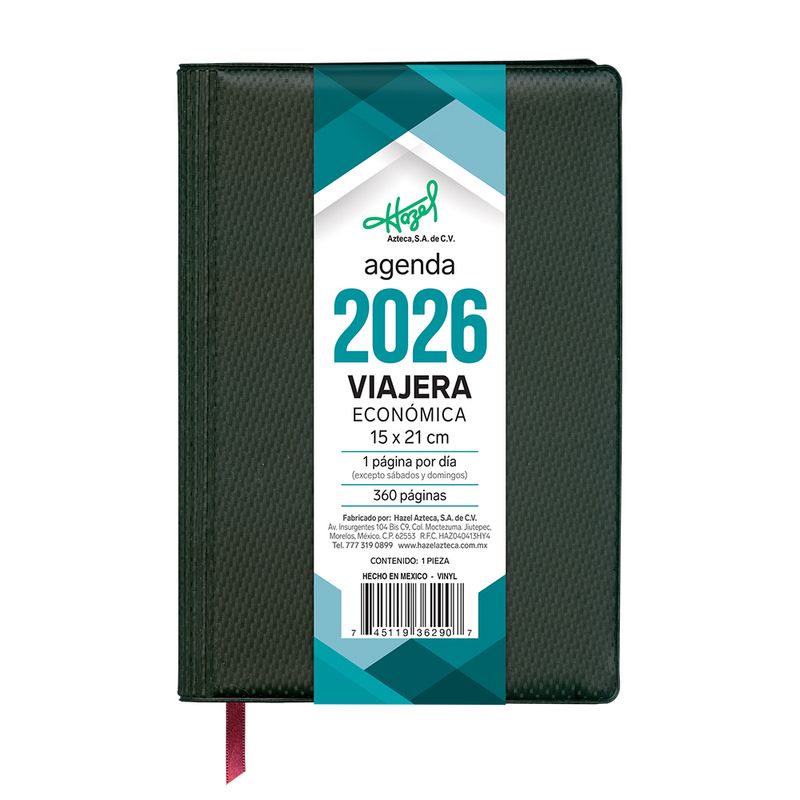 50774 - AGENDA ECONOMICA VIAJERA NEGRO JASPEADO