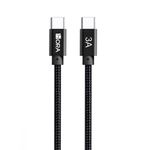 50821 - CABLE USB TIPO C A USB TIPO C 2M, 1HORA, NYLON NEGRO