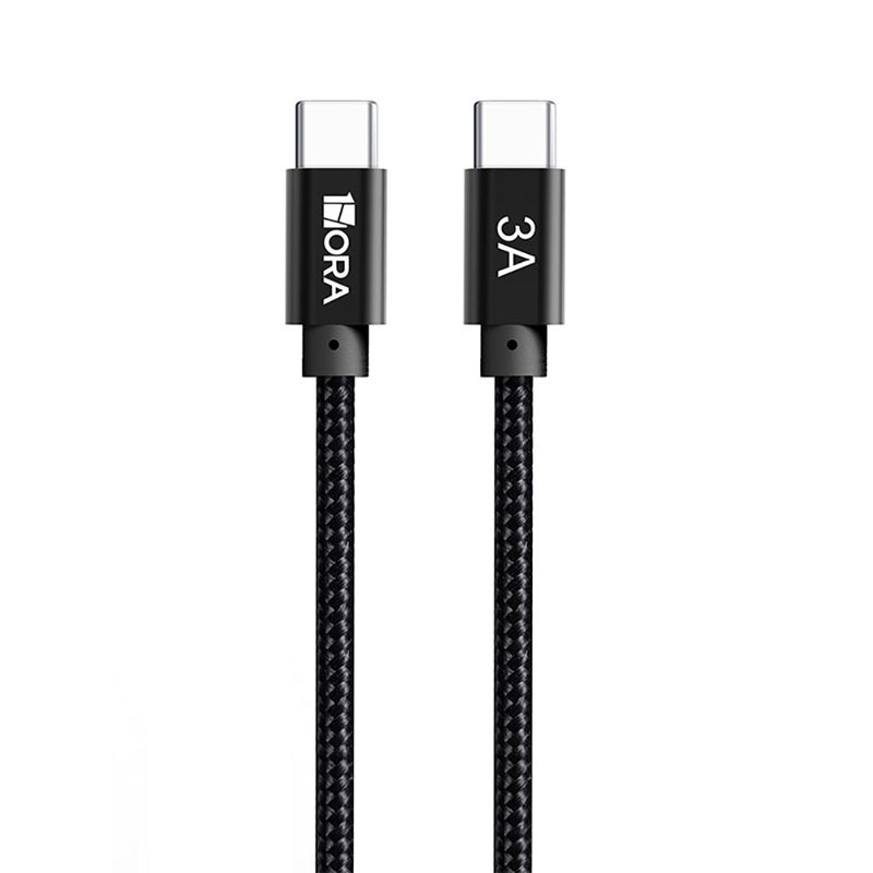 50821 - CABLE USB TIPO C A USB TIPO C 2M, 1HORA, NYLON NEGRO