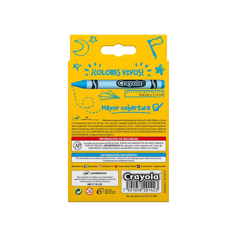51027 - CRAYON REDONDO JUMBO CON 12 CRAYOLA