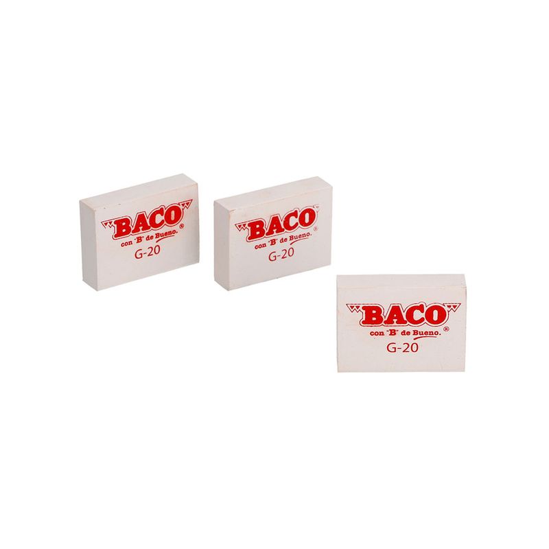 51067 - GOMA GRANDE BLANCA G-20 BOLSA CON 3PZAS