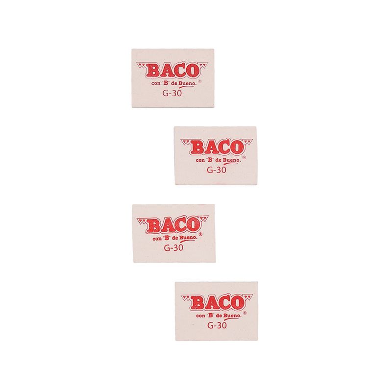 51068 - GOMA MEDIANA BLANCA G-30 BOLSA CON 4PZAS