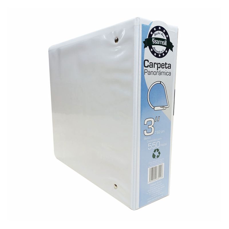 51472 - CARPETA ARILLO 3" D BLANCA CON VENTANA SAMSILL