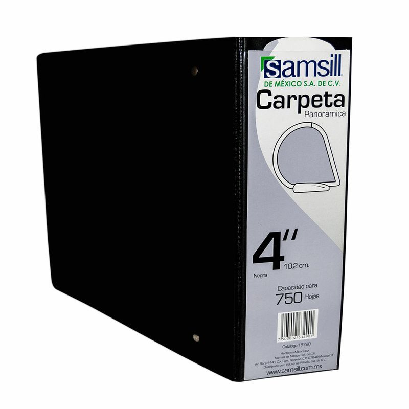51484 - CARPETA ARILLO 4" D NEGRA CON VENTANA SAMSILL