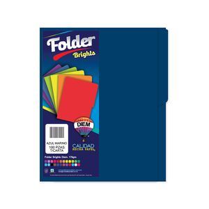 Folder Carta Azul Intenso Con 100Pzas Ff24100