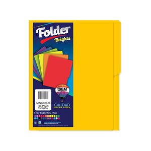 Folder Carta Amarillo Intenso Con 100Pzas Ff09100