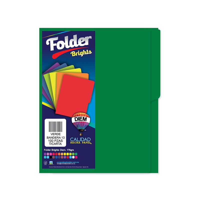 51232 - FOLDER CARTA VERDE DIEM CON 100PZAS