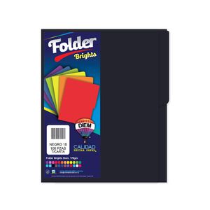 Folder Carta Negro Con 100Pzas Ff18100
