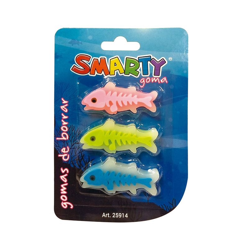GOMA BORRAR PESCADITO BLT C/3