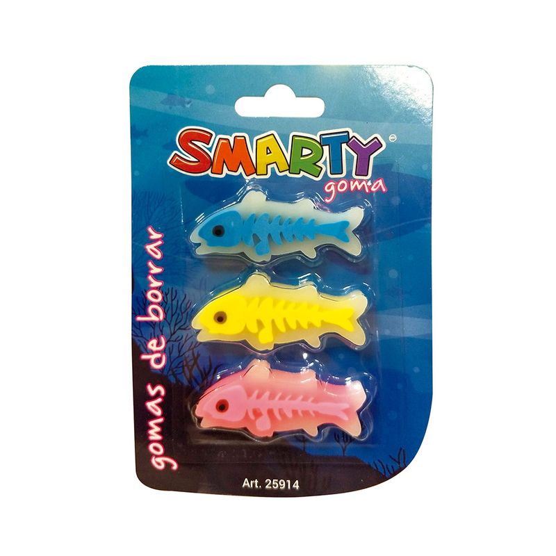GOMA BORRAR PESCADITO BLT C/3