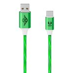 51795 - CABLE USB A USB C CON LUZ LED DE 1 M, STAR WARS VERDE/ROJO