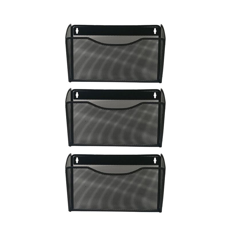 REVISTERO HORIZONTAL DE PARED MALLA METALICA NEGRO C/3