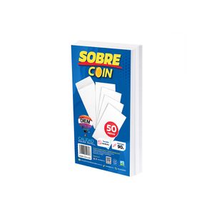 Sobre Bolsa Coin 5 Blanco Engomado 50 Pzas Sobreblancocoin