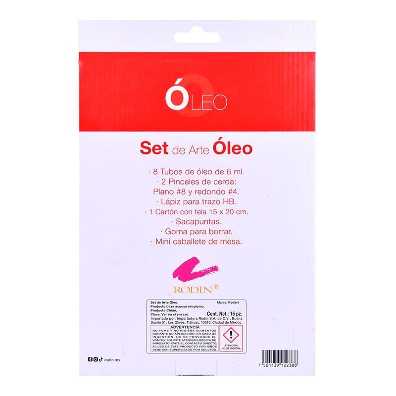 52084 - SET DE ARTE OLEO RODART 15 PZAS