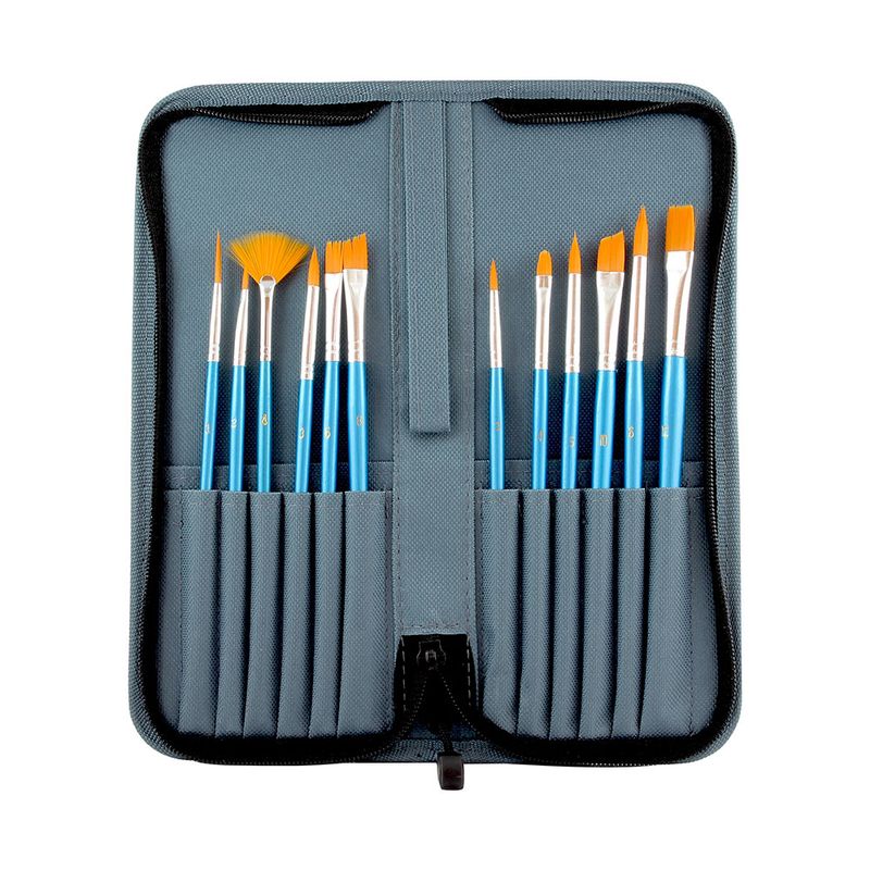 52097 - ESTUCHE DE 12 PINCELES SURTIDO AZUL RODART