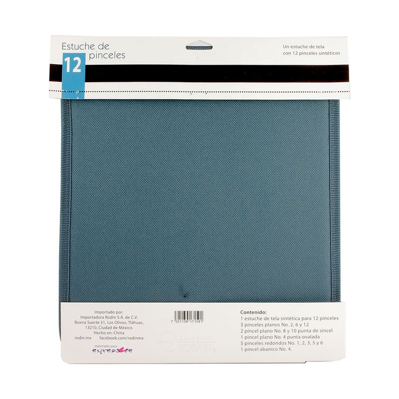 52101 - ESTUCHE DE 12 PINCELES SURTIDO AZUL RODART