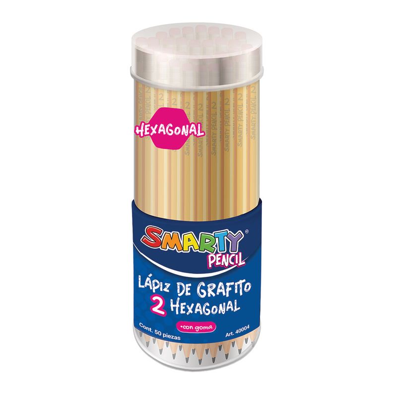 50019 - LAPIZ GRAFITO CON GOMA #2 HEXAG BTE C/50