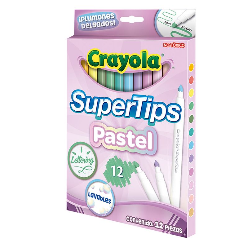 52198 - PLUMONES DELGADOS COLORES PASTEL CON 12 - CRAYOLA