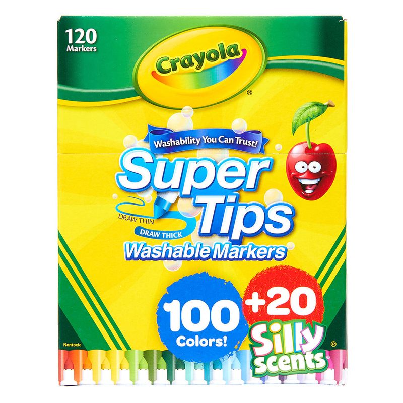 PLUMONES SUPER TIPS SURTIDOS CON 100 - CRAYOLA