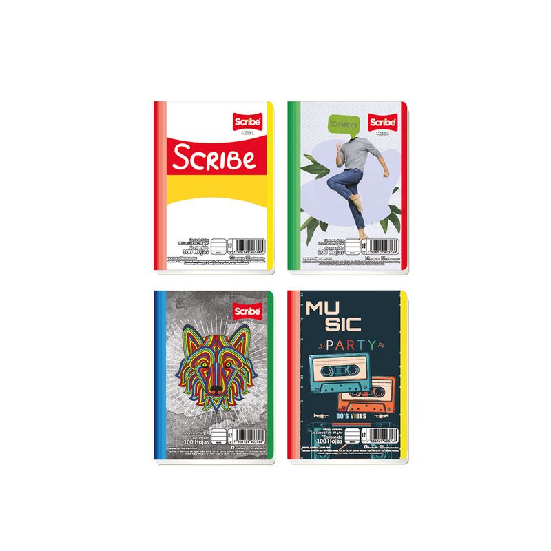 52541 - LIBRETA COSIDA POCKET 100H RAYAS MEGA