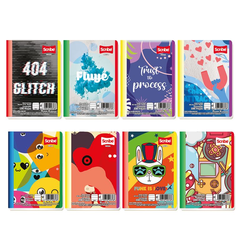 52540 - LIBRETA COSIDA POCKET 100H RAYAS MEGA